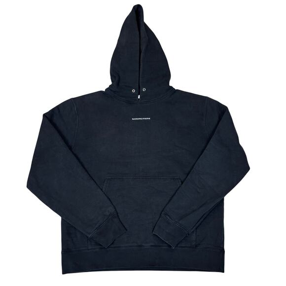 Sandro Paris Embroidered Logo Hoodie Women's XL Quiet Luxury - Picture 1 of 10